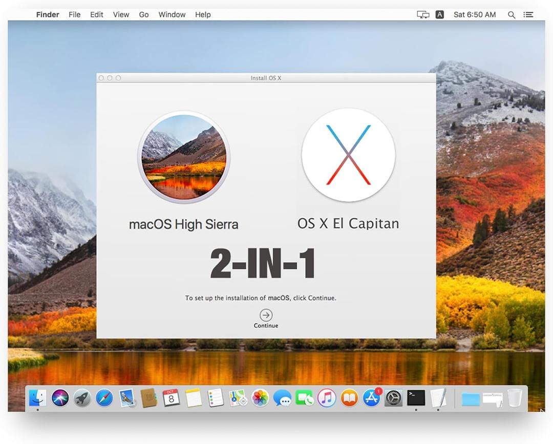 Bootable High Sierra 10.13.6 & El Capitan 10.11.5, USB Drive 3.2, Full Install/Recovery