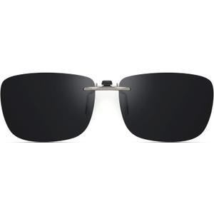 Polarized Clip On Sunglasses Over Prescription Glasses Men Women Compact Fit Non-Flip Up
