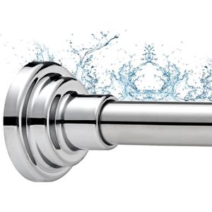 VIOREMOS Tension Shower Curtain Rod Shower Pole 30-76 Inch No Drilling Adjustable Spring Tension Rod Curtain Rod for Bathroom Window or Closet Easy Install Stainless Steel Anti-Slip Silver