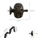 Double Curtain Rods for Windows 72 to 144 Inches, 1 Inch Diameter Heavy-duty Adjustable Double Curtain Rods, With Classic Decorative Finials for Bedrooms and Living Rooms.Bronze
