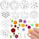 Nuenen 10 Pcs Spring Small Flower Polymer Clay Molds Mini Rose Daisy Silicone Polymer Clay Molds Small Floral and Leaf Craft DIY Tool for Jewelry Earring Making Decoration(Floral Style)