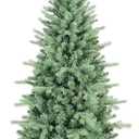 4 FT Artificial Skinny Christmas Tree,Unlit Blue Spruce Slim Pencil Xmas Tree with 566 PE&PVC Mixed Branch Tips,Hinged Pine Tree with Metal Stand for Home Office Dcor