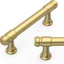 Amerdeco 10 Pack Brushed Gold Cabinet Pulls 3 Inch(76mm) Hole Center Heavy Duty Solid Kitchen Cabinet Handles Drawer Pulls ZH0090