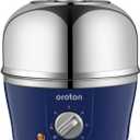 Oroton 9-Egg 304 Stainless Steel Egg Cooker  Steam & Boil Eggs with Timer, Automatic Shut-Off & 3 Cooking Modes (Blue)(Hard/Medium/Soft)