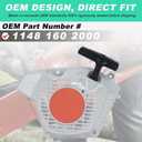 Adefol 1148 080 2106 Recoil Starter Assembly Recoil Pull Starter for Stihl MS162 MS172 MS182 MS212 Chainsaw, MS172 MS182 Recoil Starter Chainsaw Replacement Parts Replece 1148-080-2106