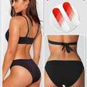Yorvian Period Swimwear for Teens Women Menstrual Swim Bottoms Swimsuit Bikini Bottom Bathing Suit Underwear (Black, XXL)