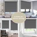 SUNOFF Cordless Blackout Roller Shades Blinds for Windows Free-Stop,Pull Down Room Darkening with Valance,Thermal Insulated Woven Fabric Window Door Blinds for Home,Office,Grey 20" W x 72" H