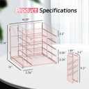 Desk Organizer with Magazine Holder, 5-Tier Paper Organizer for Desk with Pen Holder, Paper Letter Tray for Home, Office or School Supplies, Pink