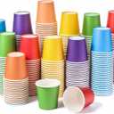 Sawysine 300 Count 5oz Disposable Paper Cups for Bathroom, Mouthwash, Espresso, Small Snacks, and Party Drinking Cup for Hot Cold Water, Coffee, Juice(Summer Classic Style)