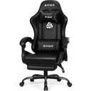 N-GEN GAMING Gaming Chair with Footrest, Lumbar, High-Back, Carbon Black