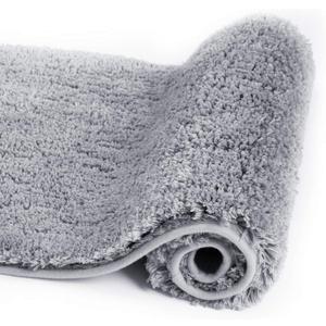 Bath Rug - Non Slip Microfiber Shaggy Bath Mat (20 x 32, Grey) Bath Rug - Non Slip Microfiber Shaggy Bath Mat (20 x 32, Grey)
