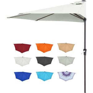 ABCCANOPY Patio Umbrella 9FT - Outdoor Half Umbrellas for Patio, Backyard, Garden, Deck (Light Beige)
