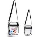 Cozmoz Clear Crossbody Purse Bag, Clear Bag Stadium Approved with Front Pocket for Concerts Sports Festivals