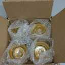 Woho Gold Candlestick Holder Set of 4, Tapered Candlestick Holders for Table Centerpiece, Glass Taper Candle Holders Bulk for Wedding Dinning Party