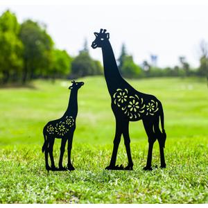 EZTZEN Giraffe Metal Garden Stakes Decorative,Giraffe Gifts for Women/Men/Giraffe Lovers Gifts,Black Giraffe Silhouette Statues Garden Decor for Outside,Outdoor Decor,Yard Art,Patio,Lawn Ornaments