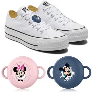 [2 Pack] Kids Shoelaces & Straps Holder Only Compatible for Airtag Protective Case, Cartoon Funny Silicone Case for Children Shoes Shoestring, Waterproof Hidden AccessoriesDark Blue+Pink