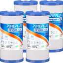 PUREPLUS 5 Micron 10" x 4.5" Whole House FXHTC Sediment and Carbon Water Filter Replacement Cartridge for GXWH40L, GXWH35F, GNWH38S, RFC-BBSA, WRC25HD, PP10BB-CC, RFC-BB, WFHD13001, 4Pack (4 Count (Pack of 1))