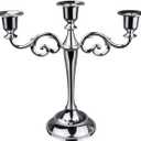 Retro Metal Candlestick 3 Arms 10" Tall Candle Holder Wedding Event Candelabra Candle Stand
