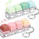 2 Pcs 4-in-1 Keyboard Adult Fidget Clicker Toy Silent and Loud Keyboard Fidget Keychain Cube Mechanical Key Button Clicker Stress Relief Gift for Office Home Pass Time(Pastel Colors)