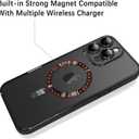 OOK Magnetic Case Made for iPhone 16 Pro Max (6.9 Inch) [Built-in Camera Lens Protector] [Compatible with MagSafe] Soft TPU Anti-Scratch Shockproof Protective Slim Clear Case for Women Men - Black