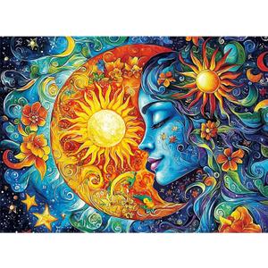 3 x 300 Piece Puzzles for Adults,Cool Solar and MoonPuzzle for Adults Kids Seniors,Recycled Cardboard Unique Flowers Puzzle 300 Piece,Challenging Family Game Great Gift for Family Friends,20.5 x 15 in