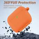 2 x for Airpods Pro 3 Case 2025, Shock-Proof Protective Silicone Cover Compatible with Apple AirPods Pro 3rd Generation Cases, iPod Pro 3 Case with Lanyard (Orange)