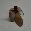 Amazon Essentials Women's Two Strap Heeled Sandal (6, Beige Faux Leather)