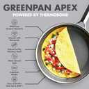 GreenPan Hybrid 12 Nonstick Stainless Steel Frying Pan with Lid, APEX Tri-Ply Thermobond PFAS-Free Ceramic Skillet, Induction & All Cooktop Compatible, Oven Temp to 850F, Dishwasher Safe, Silver