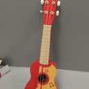 Hape Kid's Wooden Toy Ukulele, Red, L: 21.9, W: 8.1, H: 3 inch