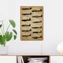 4 x WWII Fighter Planes Vintage Metal Sign, Military Posters Retro Tin Sign for Man Cave Bar Garage Pubs Hotel Wall Art Decor Gift 8 x 12 Inch