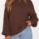 PRETTYGARDEN Womens Sweaters Spring Fashion 2026 Crew Neck Cable Knit Casual Loose Chunky Tunic Sweater Winter Clothing (Brown, XXL)