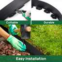 AGTEK 98FT Plastic Landscape Edging Kit 3inch Height No-Dig Garden Edging Border Lawn Edging Roll for Flower Bed Lawn Yard, Black, with 60 Anchoring Spikes
