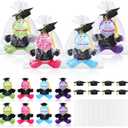 Leyndo 8 Set 2026 Graduation Stuffed Animal Plush Dinosaurs for Kids Bulk 5.5'' #1 Grad Stuffed Animal with Grad Cap Cards and Bags for College High School Preschool Kindergarten Party Favor