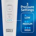 Ontel Miracle Smile Water Flosser for Teeth&Gum Health, Unique H-Shaped Flossing Head&4 Water Jets, Cordless Water Flosser Features 360 Cleaning&3 Pressure Modes, USB Rechargeable Dental Floss, White