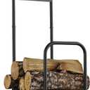 Fire Beauty Firewood Log Cart Carrier, Outdoor and Indoor Wood Rack Storage Mover, Rolling Dolly Hauler