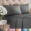 Full Size 4 Piece Sheet Set - Comfy Breathable & Cooling Sheets - Hotel Luxury Bed Sheets for Women & Men - Deep Pockets, Easy-Fit, Extra Soft & Wrinkle Free Sheets - Charcoal Oeko-Tex Bed Sheet Set