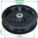 2 Pack 756-04129b Idler Pulley 4.25 for Cub Cadet 50" RZT50 Decks | Replaces 956-04129b 753-08171 753-08068a 12675 for Troy Bilt 42" Cub Cadet 50" LTX1040 LT1045 LTX1050 LTX1045 RZT54 RZT42, A7 2x756-04129B Black