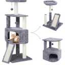 45in Cat Tree Tower with Big Condo for Indoor Kitten,Cat Tower with Scratching Post,Scratching Board and Cat Toys,Multi-Level,Small Space,Transformer Cat Tree, Grey(New)