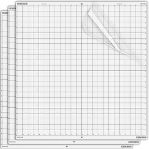 Cutting Mats for Silhouette Cameo 5 Pro MK II and Cameo 4 Pro,24x24 Inch 3 Pack Transparent Standard Tack Adhesive Sticky Durable Replacement Mat for Cardstock HTV Vinyl Small Business, One Size