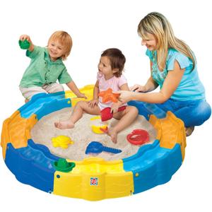 Grow'n Up Sand N Play Build a Box Sandbox with Water Canal, EZ Clean Liner, 10 Accessories, UV-Protected, Portable Carry Cover, Sensory Outdoor Play for Toddlers 18-36 Months, Easy Storage & Travel