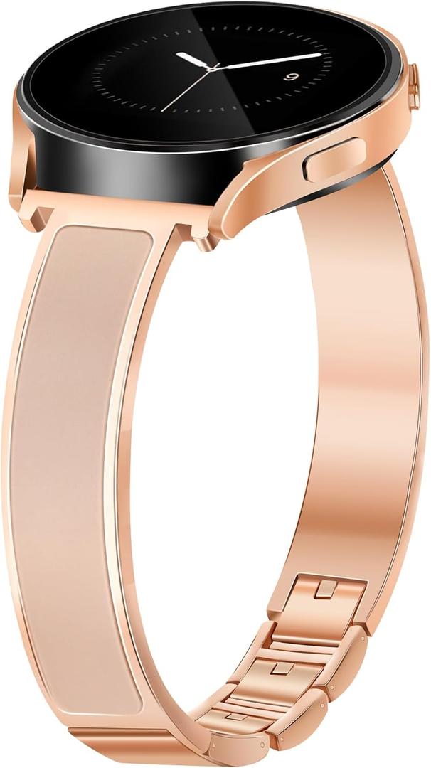 Gold Slim Watch Bands Women 20mm Compatible with Samsung Galaxy Watch Watch 7/6/5/4/Active 2/4 Classic/6 Classic/5 Pro/FE 40mm 42mm 43mm 44mm 45mm 46mm 47mm, Jewelry Dressy Cute Bracelet Metal Strap