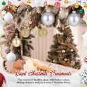 Syhood 12 Pcs Glass Christmas Ball Ornaments 2.64 Inch Small Glitter Christmas Tree Balls Ornaments Decoration Present for Xmas Tree Decorations Set (Champagne Set,Glitter+Matte)