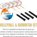 Baden Champions Volleyball/Badminton Portable Combo Set, 4 Raquets + 3 Birdies + Boundary + Volleyball + Pump + Carry Bag