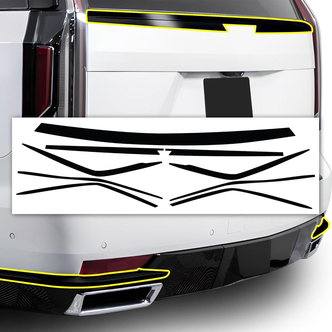 BOGAR TECH DESIGNS for Cadillac Escalade 2021-2024 Rear Chrome Delete  Precut Vinyl Trim Overlay, Gloss Black Blackout Look