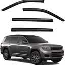 Window Visors Rain Guards Compatible with 2021-2026 Jeep Grand Cherokee L, Out-Channel Side Window Wind Deflectors Vent Shades Accessories, Dark Smoke 4 Pcs, 2022 2023 2024 2025