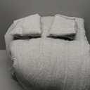 CozyLux Queen Comforter Set - 3 Pieces Light Grey Soft Luxury Cationic Dyeing Queen Comforter for All Season, Light Gray Breathable Lightweight Fluffy Bedding Sets with 1 Comforter and 2 Pillow Shams