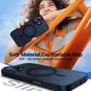 2 x Magnetic for iPhone 16 Case, [Compatible with MagSafe][Military-Grade Drop Protection][Anti-Yellowing] Shockproof Protective Translucent Matte Cover for iPhone 16 Phone Case,Midnight Blue