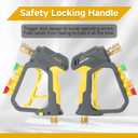 Foam Cannon Gun Dual Connector Accessory for Pressure Washer, Double Tip Attachment Soap Cannon with Power Washer Short Gun, Car Wash Foam Gun Kit, 1/4" Quick Connect, 5 Nozzles Tips