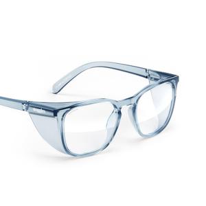 Stoggles Square Z87.1 Certified Polycarbonate Safety Glasses, Scratch & Shatter-Proof, Blue-Light & UV Blocking Lens, Top & Side Shields, Anti-Fog Dip Coated, Durable, Protective & Stylish Eyewear (Medium, Denim)