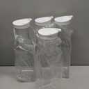 Set of 4 Plastic Carafe with Lid, 50 Oz Carafes for Mimosa Bar, Square Base Juice Containers, Water Bottle, Milk Container, Clear Beverage Containers for Fridge- HAND WASH ONLY